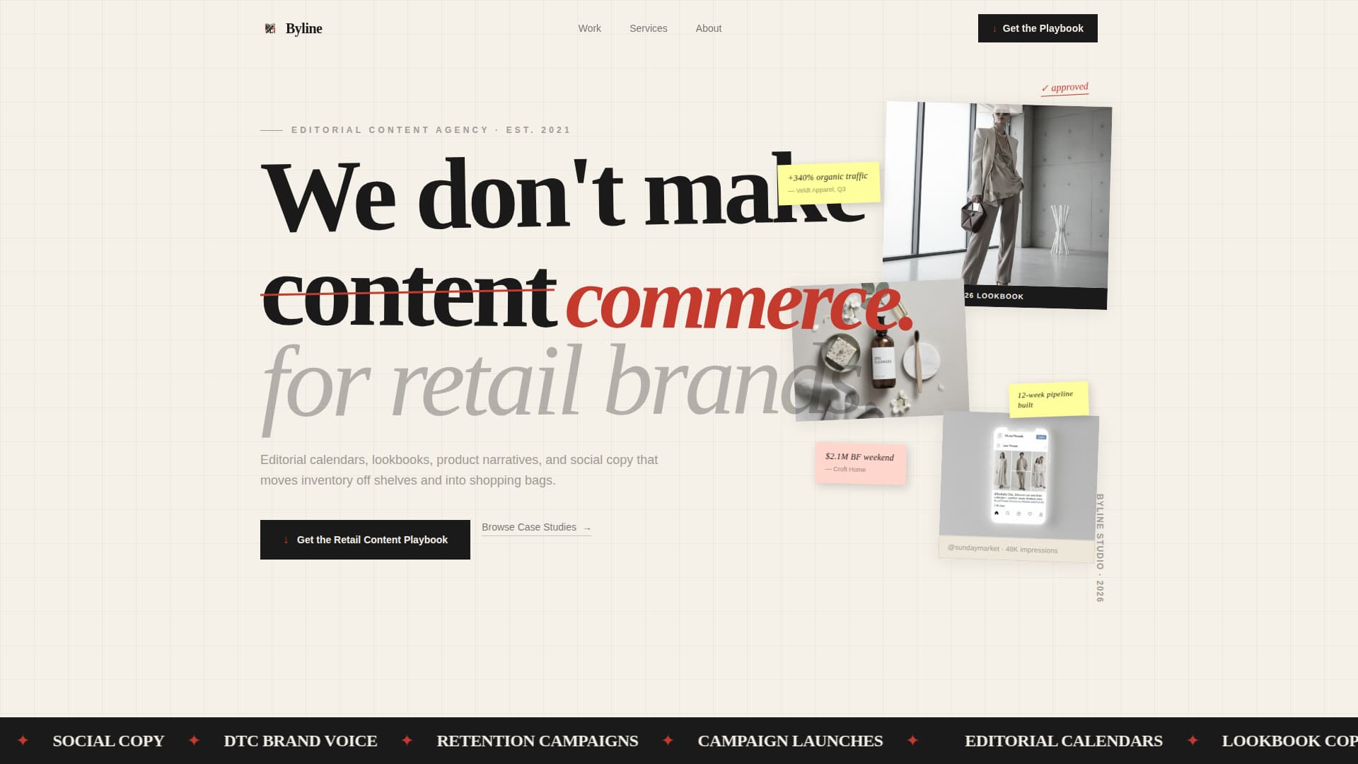 Byline - Editorial Retail Landing Page Template