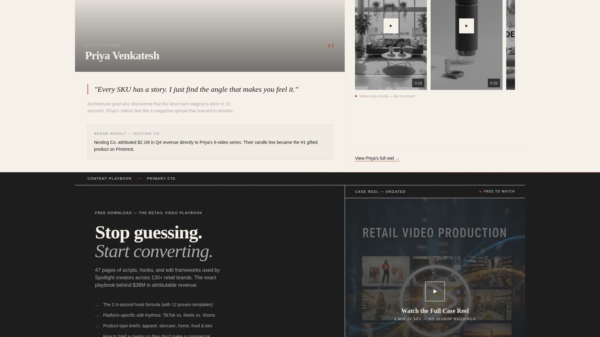 Spotlight - Bold Retailvideo Landing Page Template