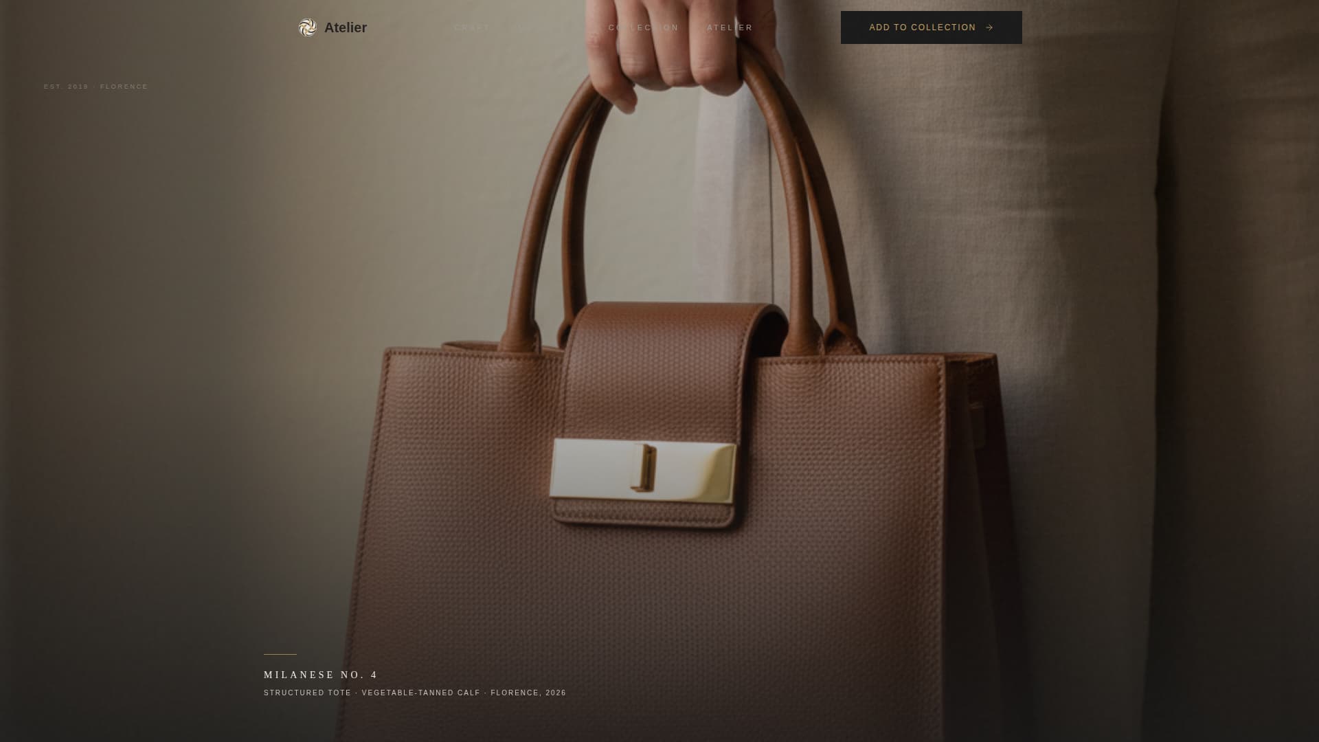 Atelier - Timeless Handbag Landing Page Template