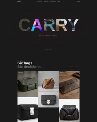 Carry - Brutalist Bag Landing Page Template