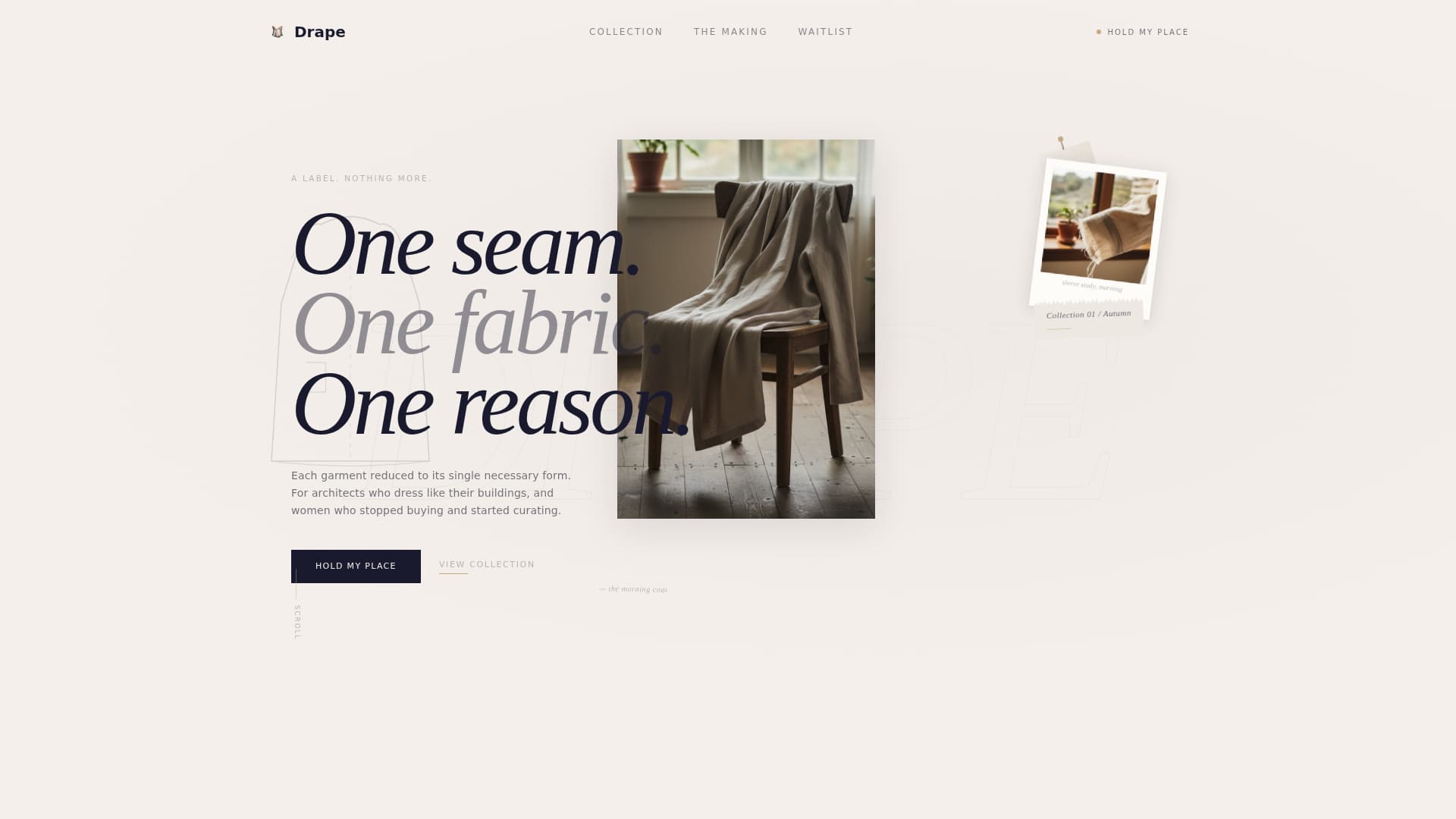 Drape - Minimalist Fashion Landing Page Template