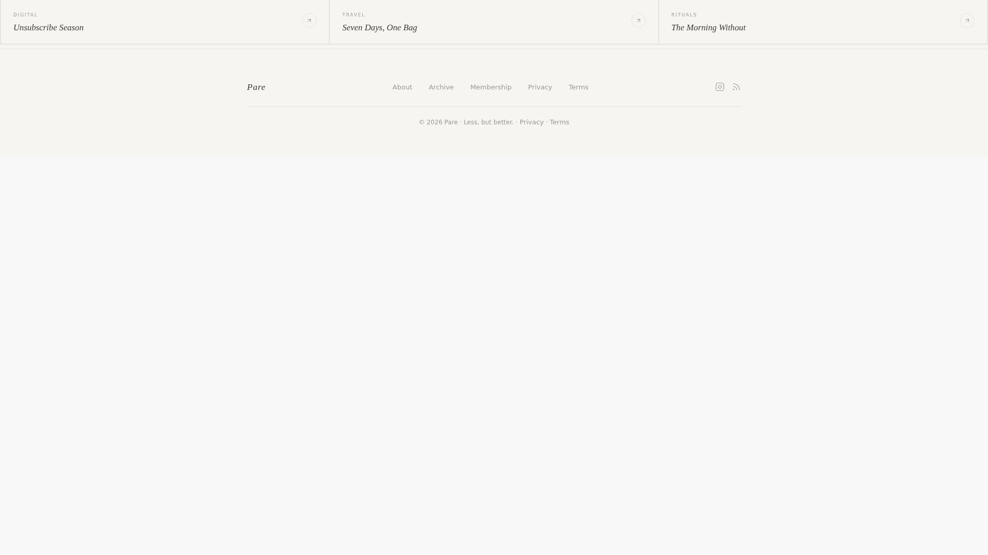 Pare - Elegant Minimalist Landing Page Template