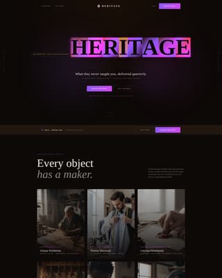 Heritage - Immersive Subscription Landing Page Template