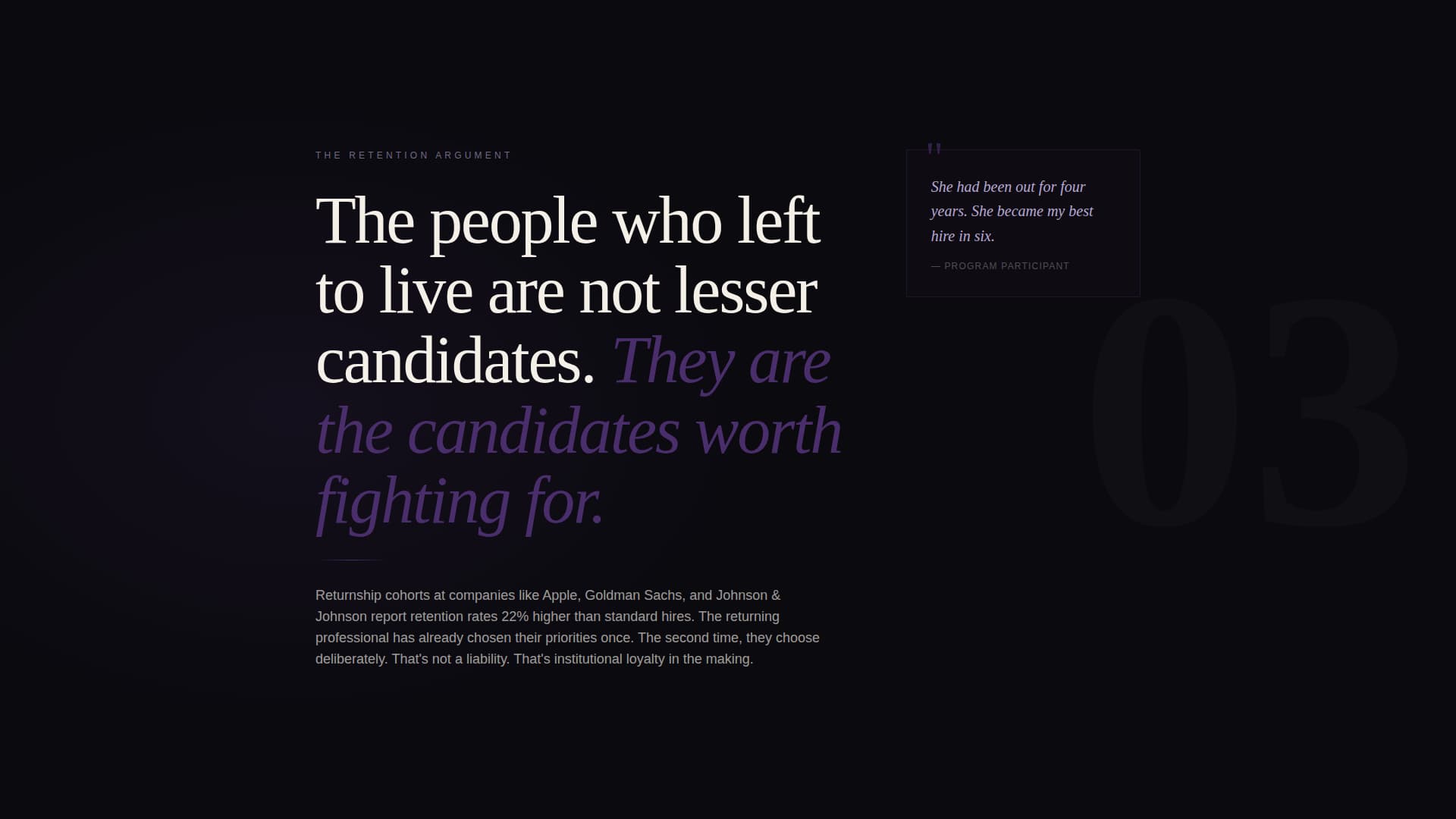 Reentry - Compelling Returntowork Landing Page Template
