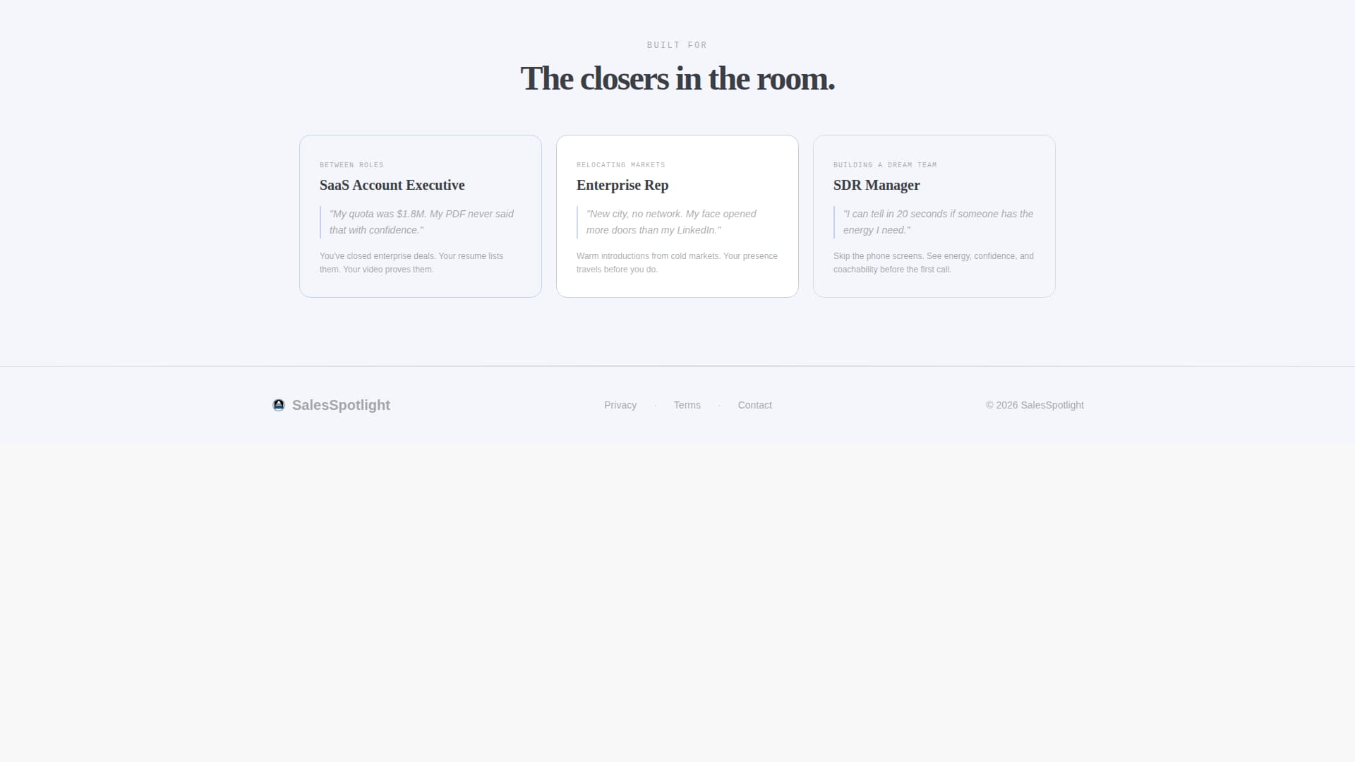 Spotlight - Confident Salesprofessional Landing Page Template
