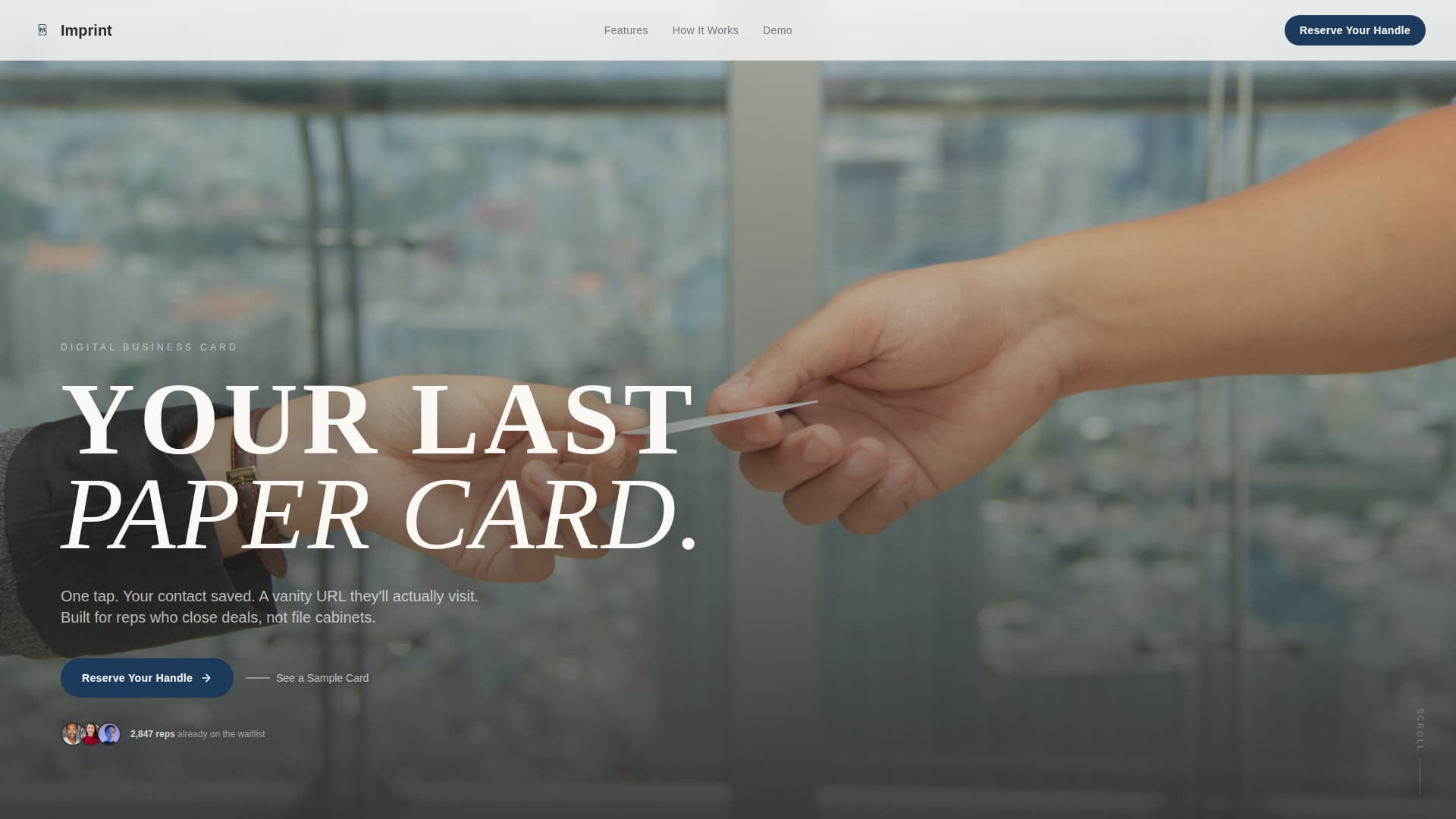 Imprint - Powerful Salesrep Landing Page Template