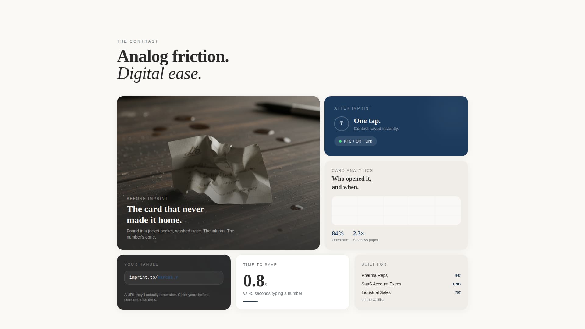 Imprint - Powerful Salesrep Landing Page Template