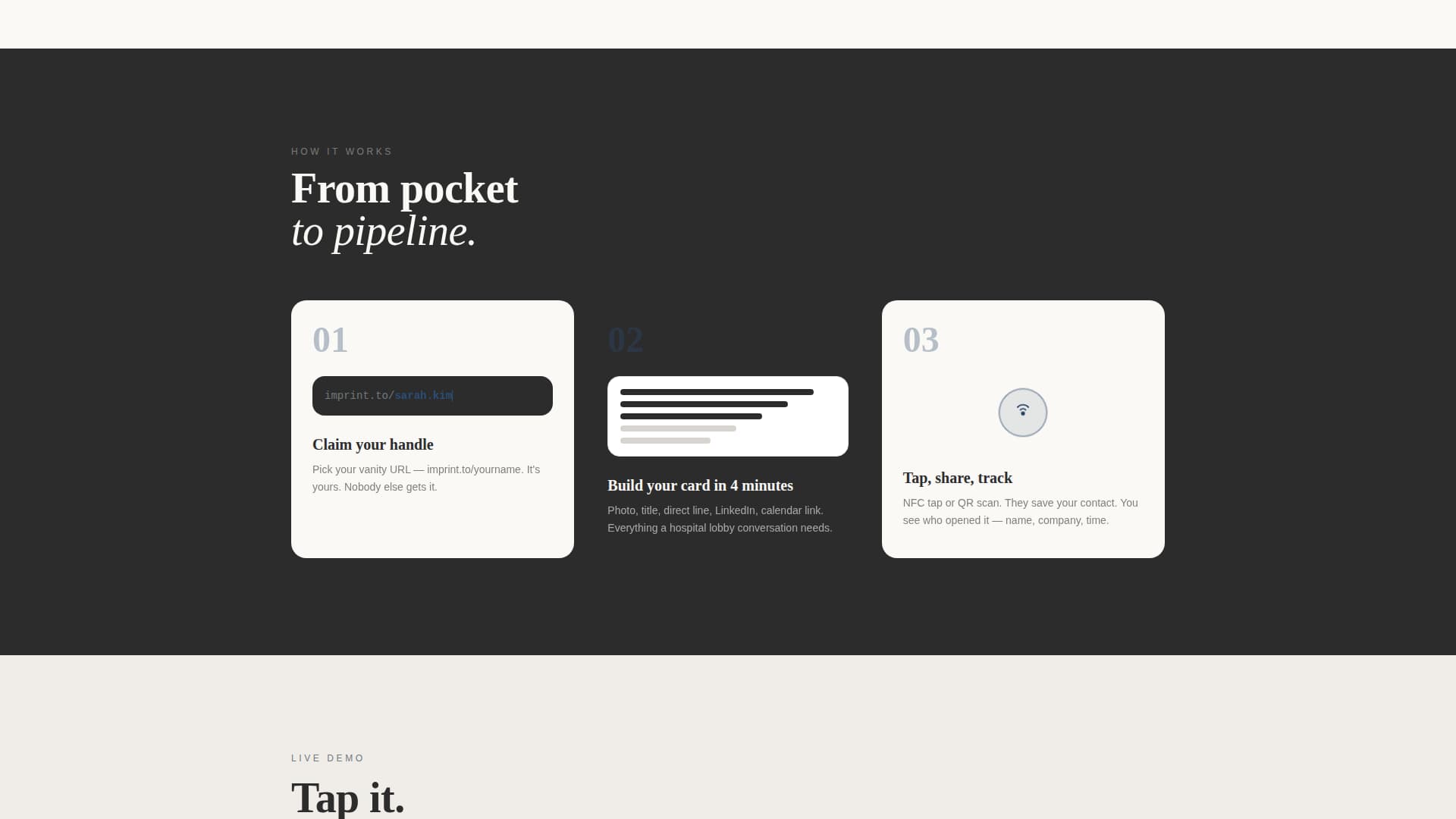 Imprint - Powerful Salesrep Landing Page Template