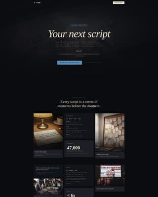 Fade - Cinematic Screenwriter Landing Page Template