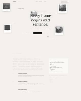 Draft - Cinematic Screenwriter Landing Page Template