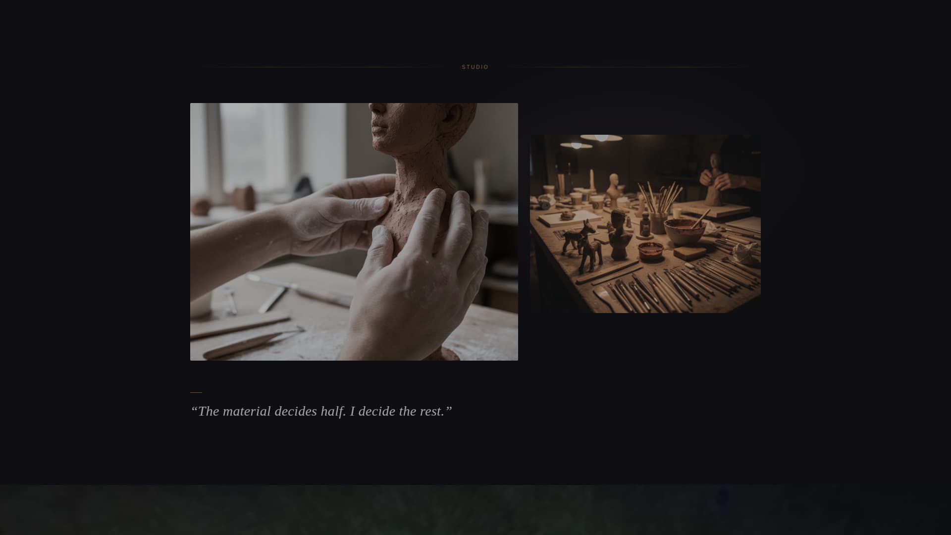 Chisel - Cinematic Sculptor Landing Page Template