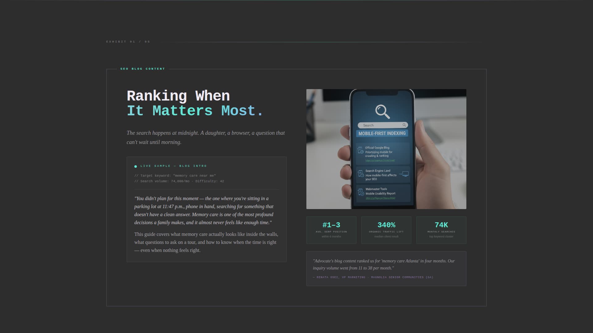 Advocate - Powerful Seniorcare Landing Page Template