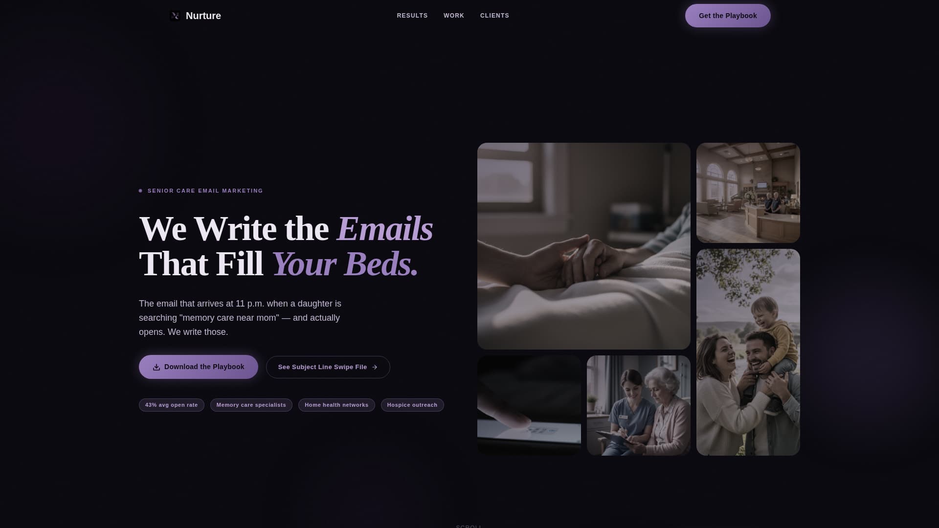 Nurture - Compelling Seniorcare Landing Page Template