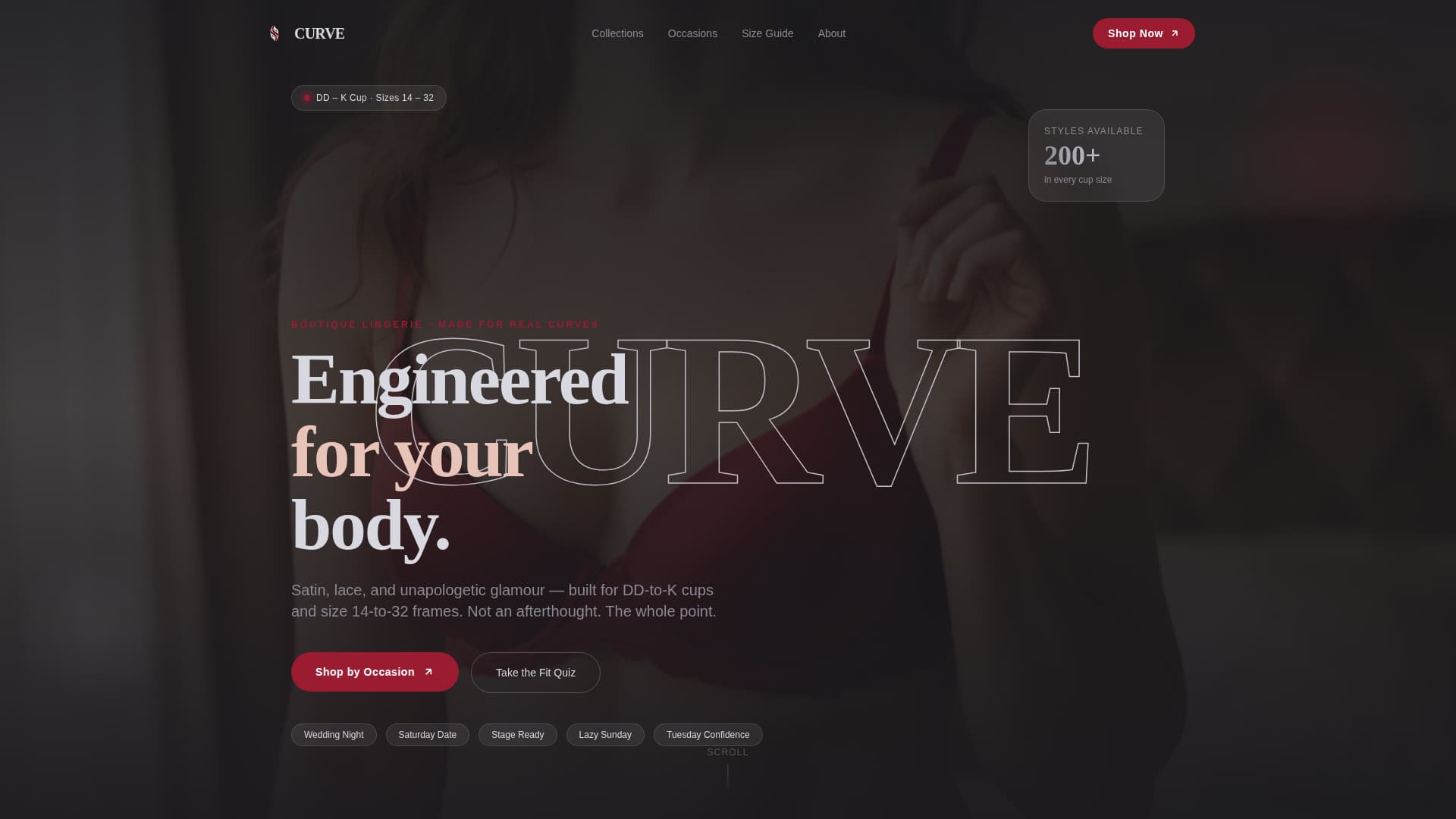 Curve - Glamorous Lingerie Landing Page Template