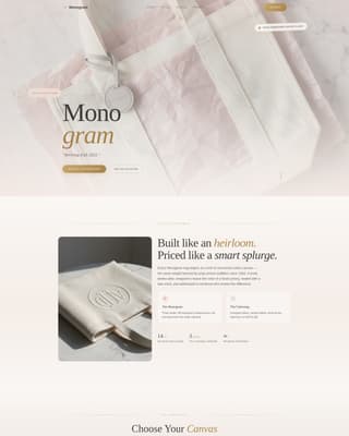 Monogram - Elegant Bag Landing Page Template