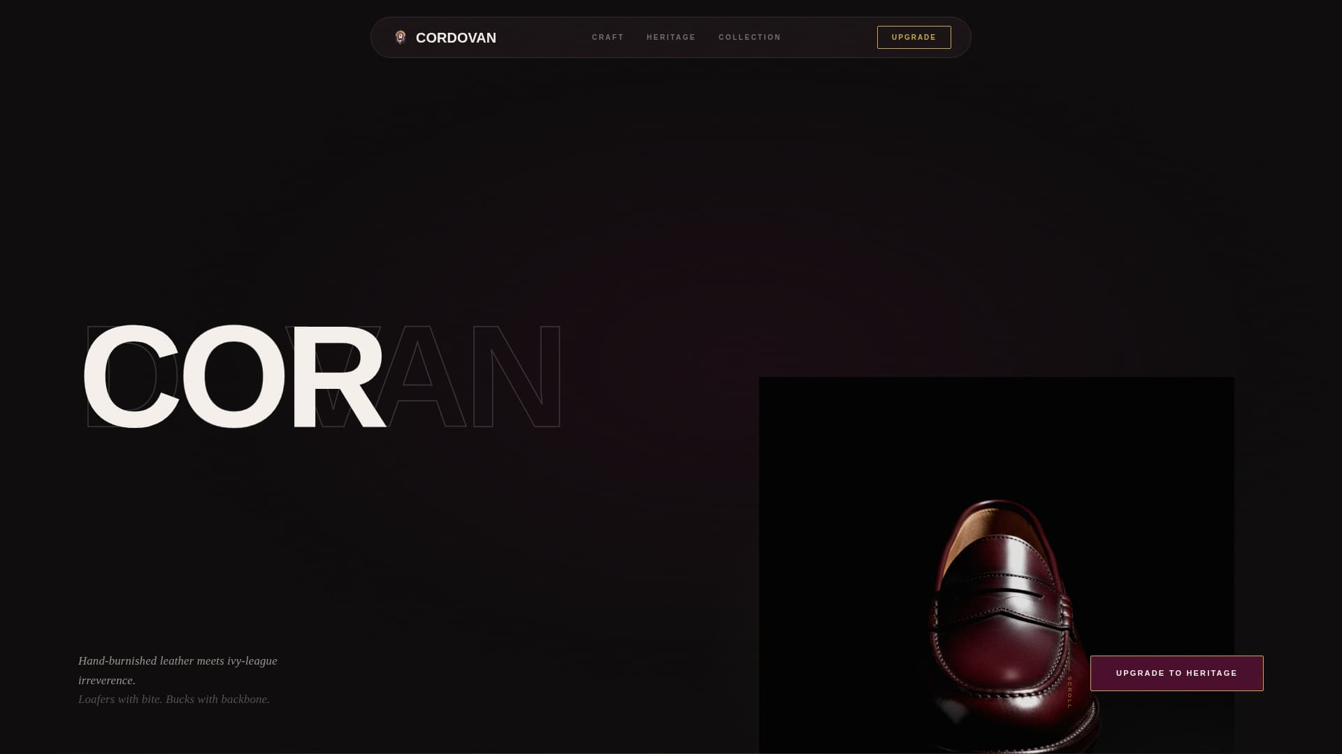 Cordovan - Heritage Shoe Landing Page Template