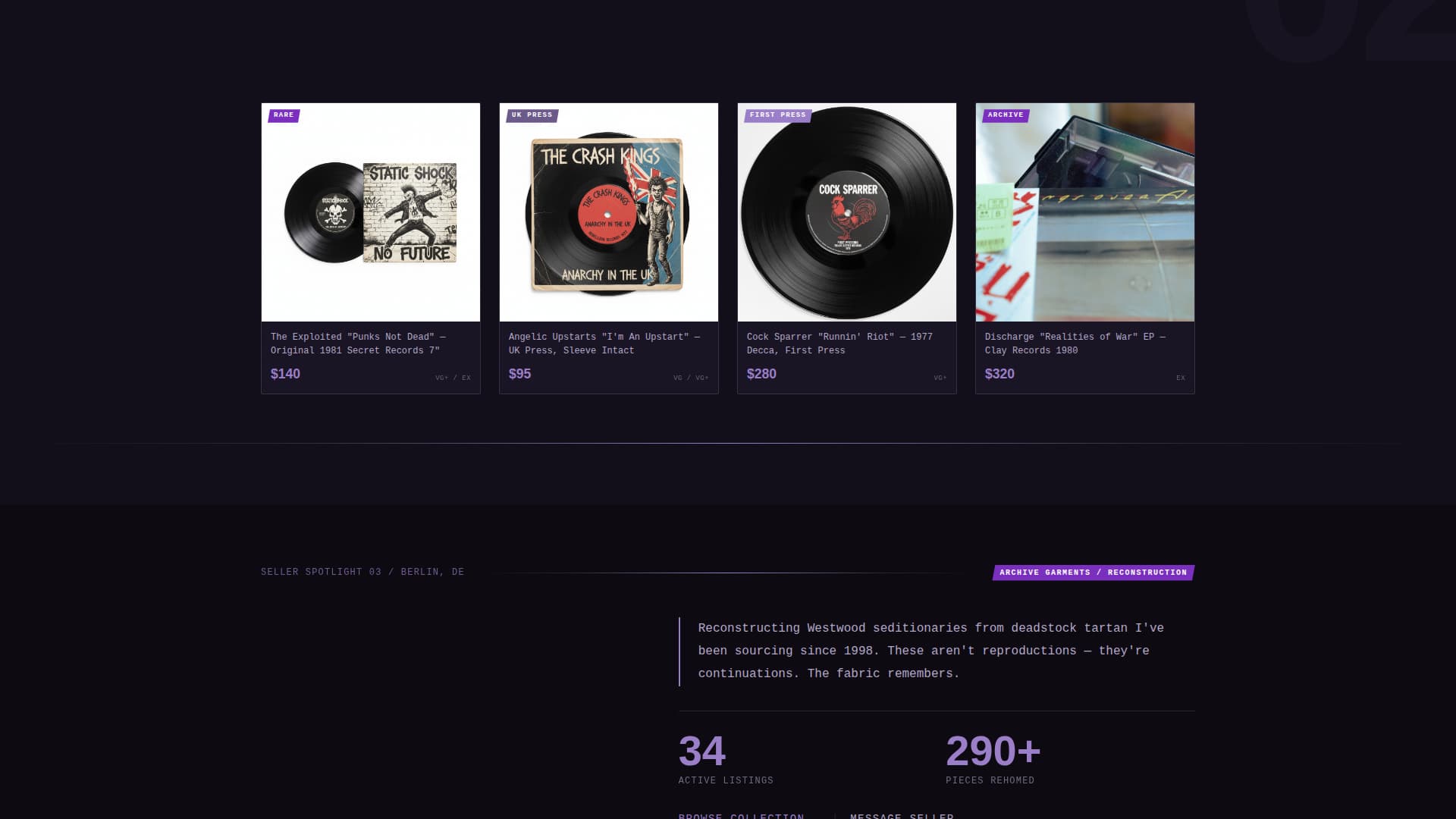 Thrash - Immersive Punkresale Landing Page Template