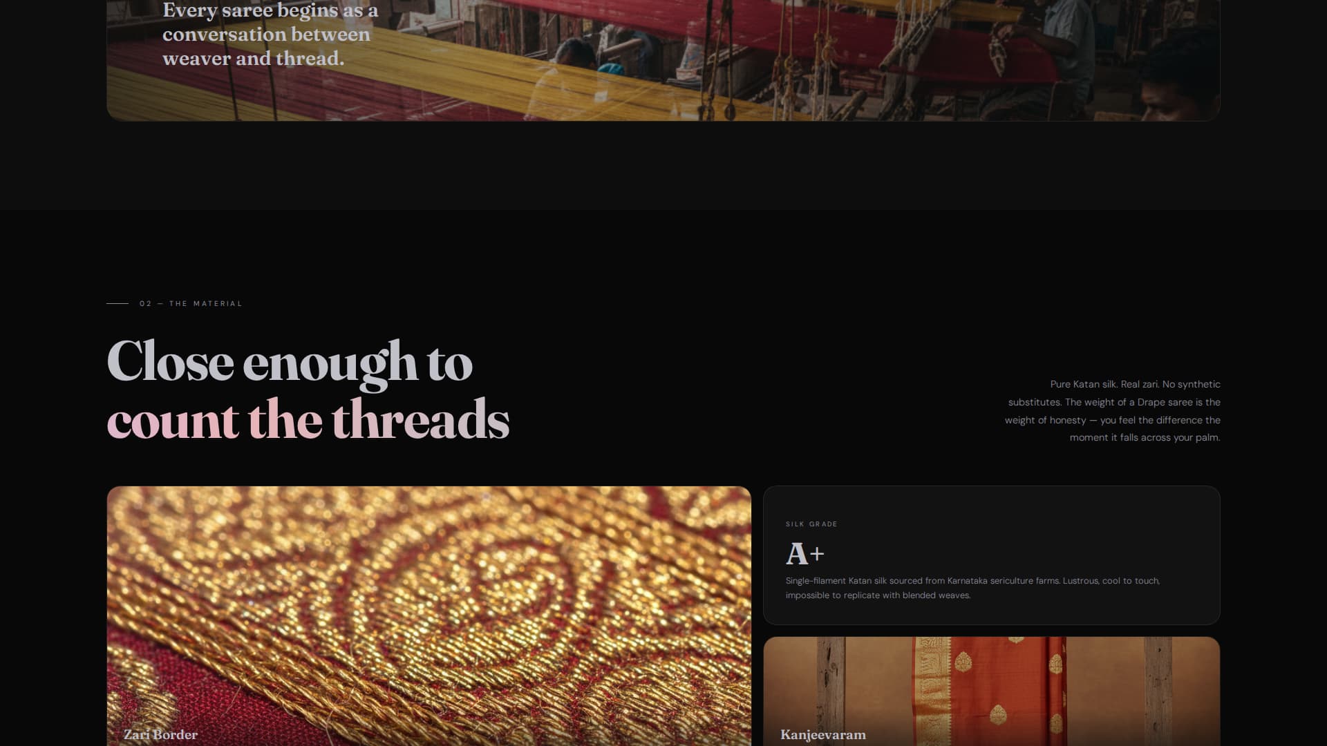 Drape - Cinematic Saree Landing Page Template