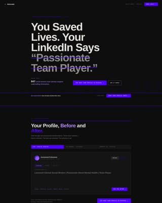 Advocate - Bold LinkedIn Landing Page Template