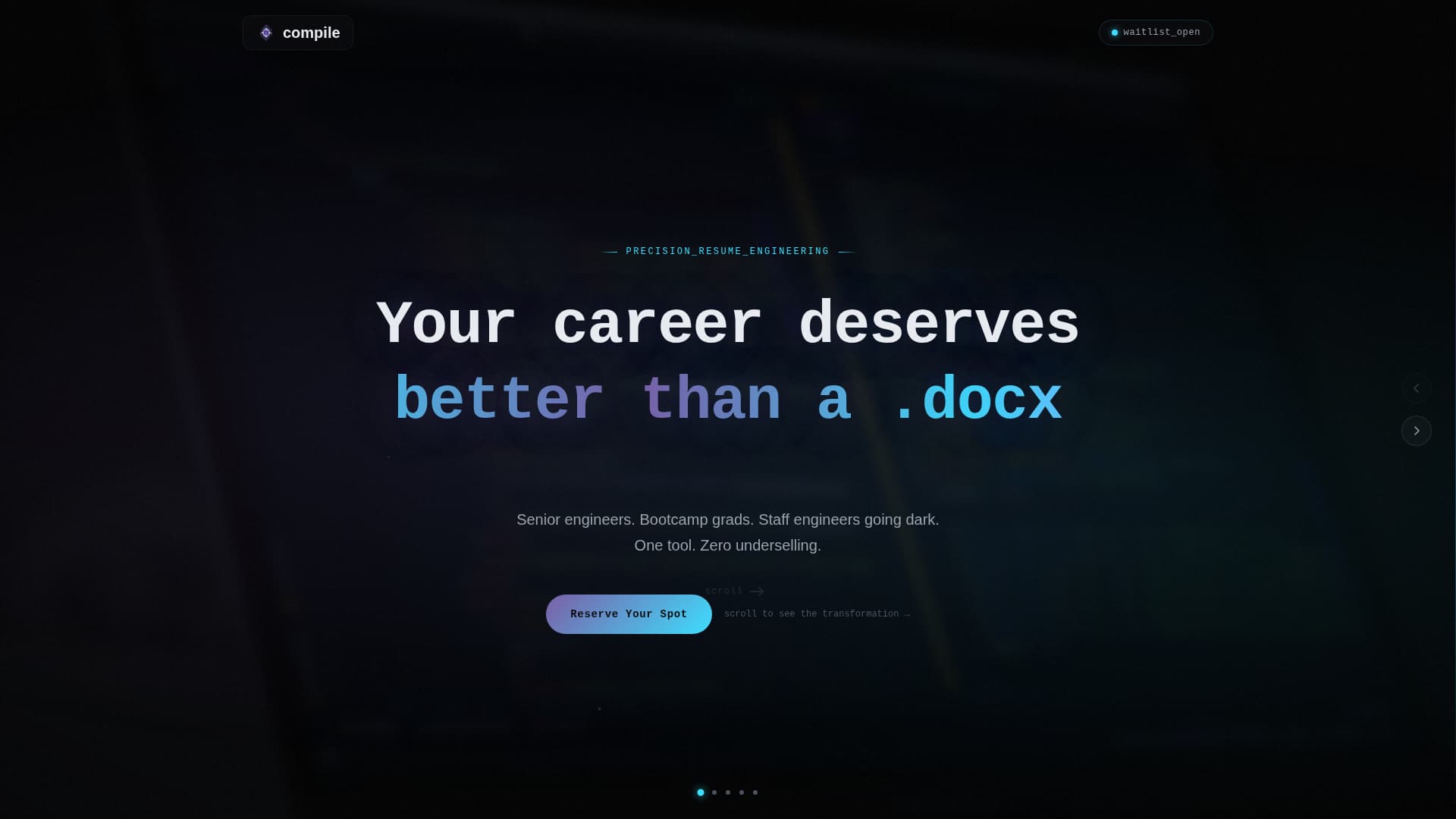 Compile - Precision Engineer Landing Page Template