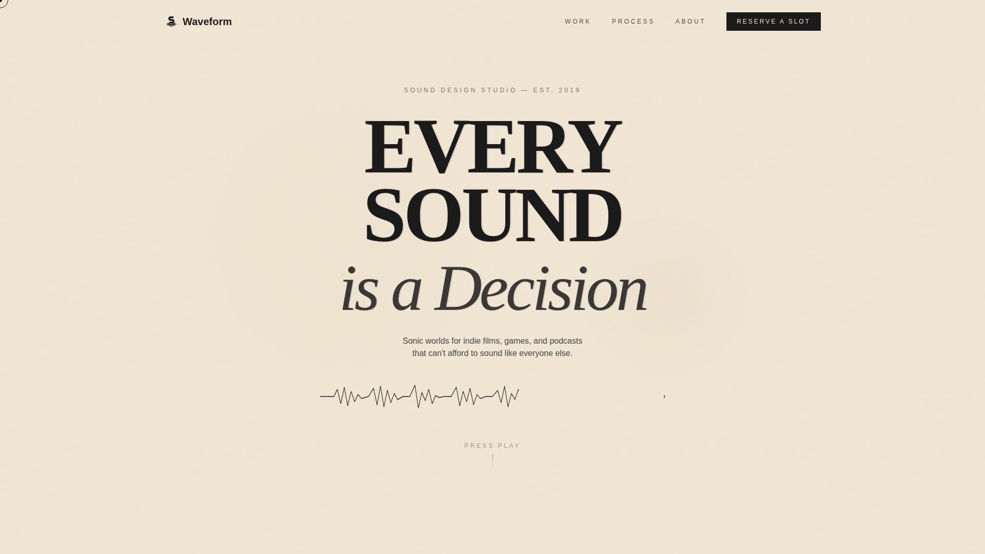 Sound Designer Portfolio Specialist Pre-Launch Website Template