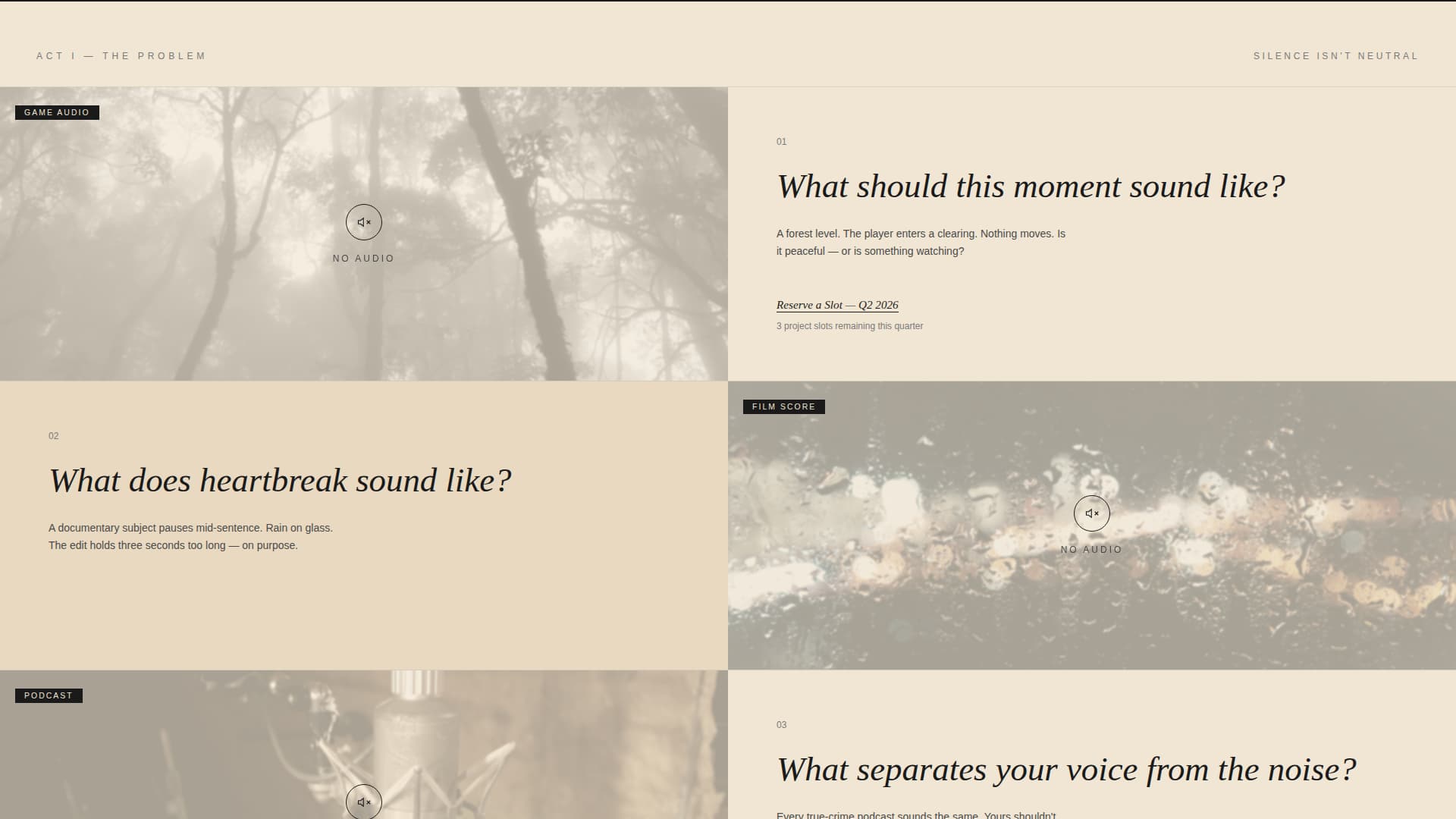Sound Designer Portfolio Specialist Pre-Launch Website Template