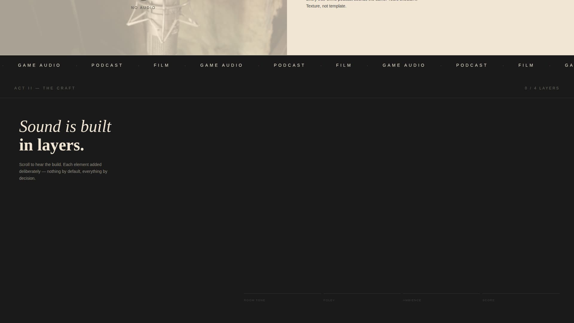 Sound Designer Portfolio Specialist Pre-Launch Website Template