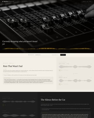 Sound Designer Portfolio Booking Website Template