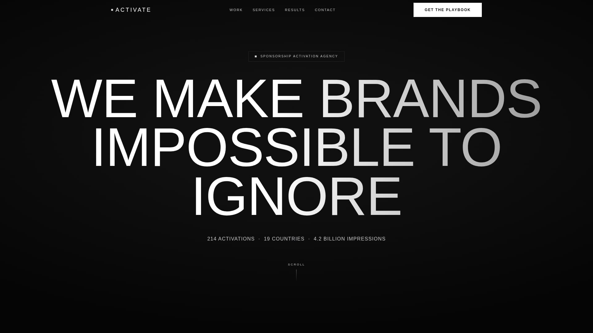 Activate - Immersive Sponsorship Landing Page Template