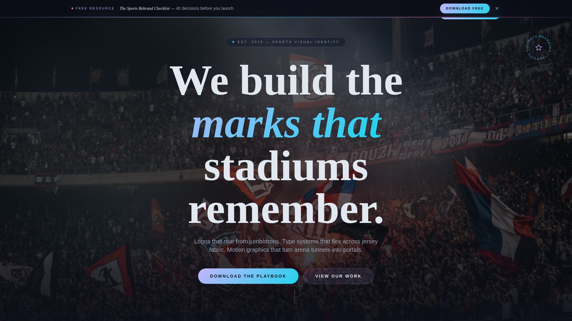 Stadiummark - Electrifying Sportsbranding Landing Page Template