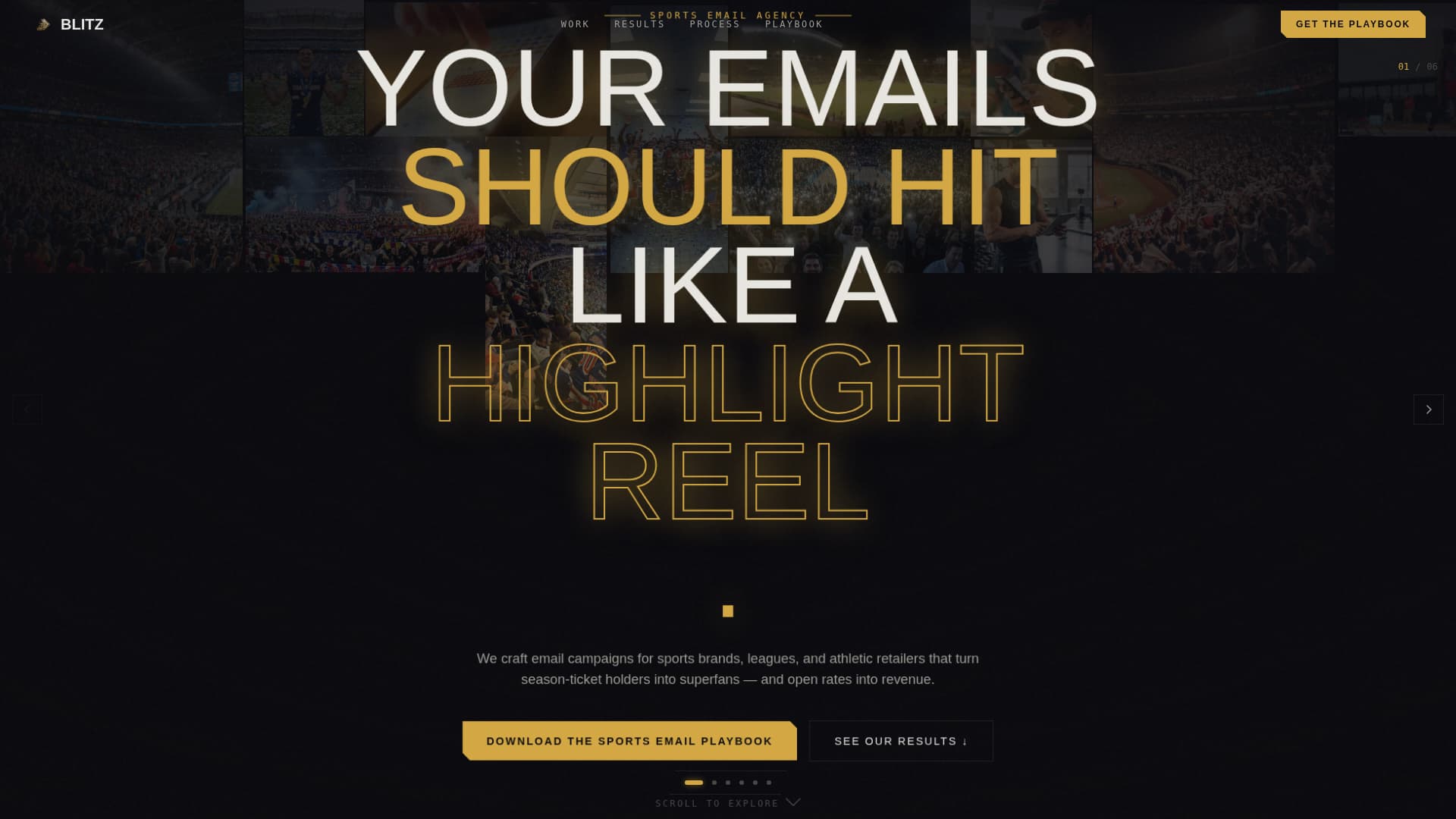 Sports Marketing & Agency Specialist Portfolio Website Template