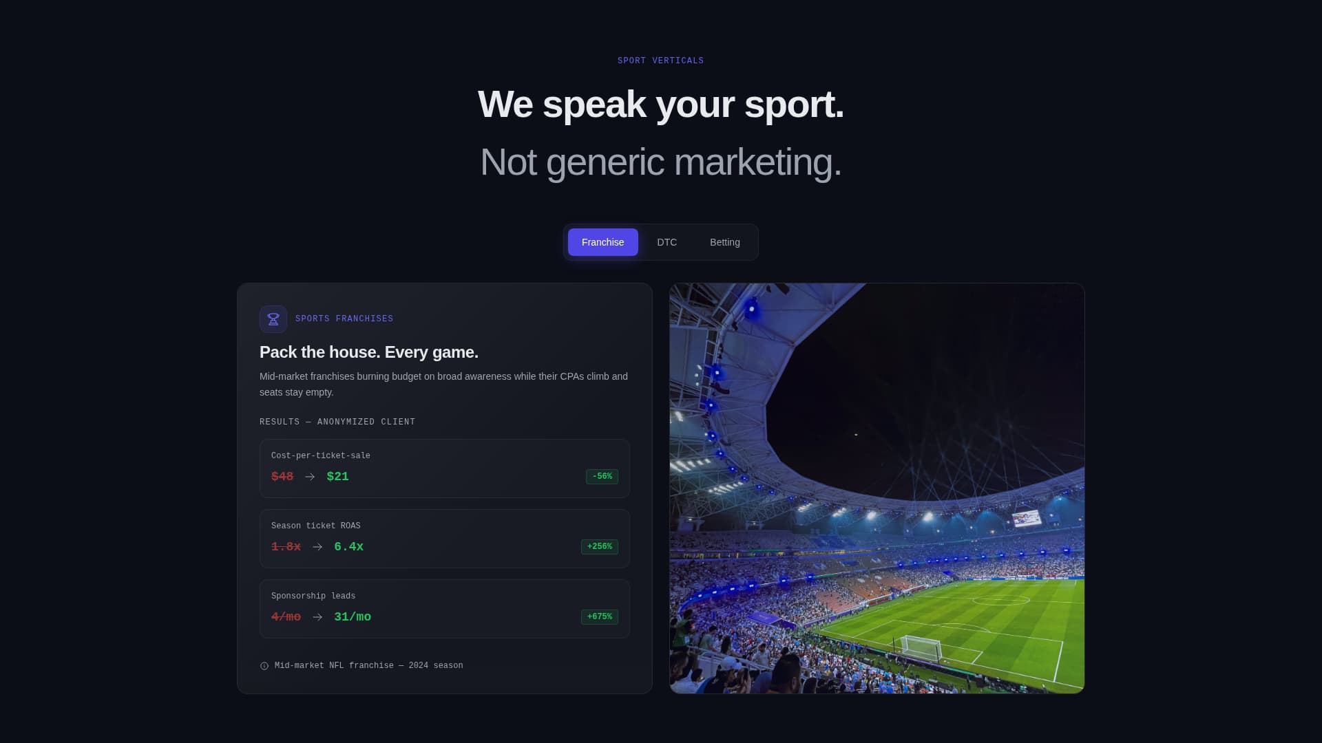 Sports Marketing & Agency Portfolio Website Template
