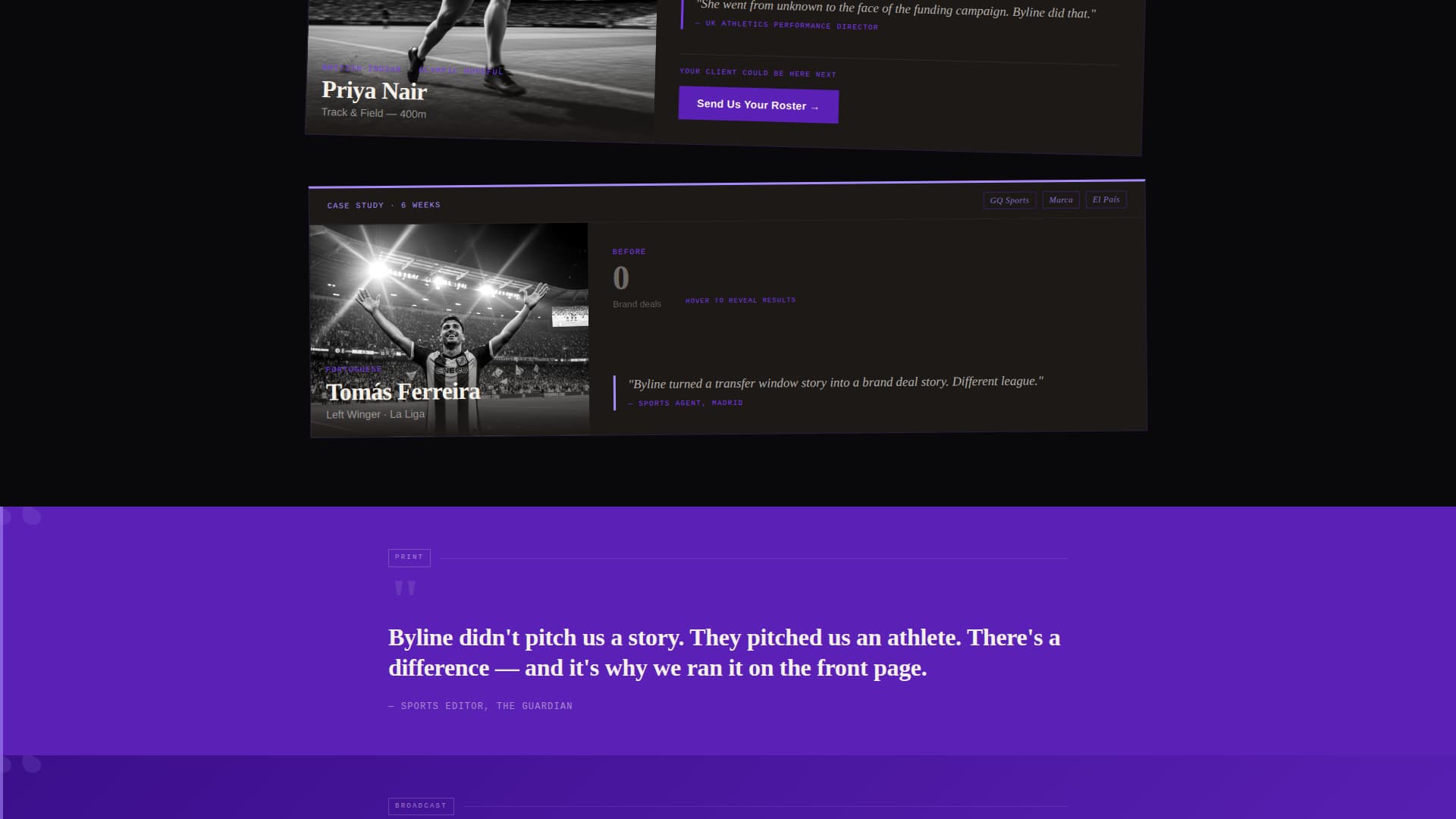 Sports Marketing & Agency Advanced Portfolio Website Template