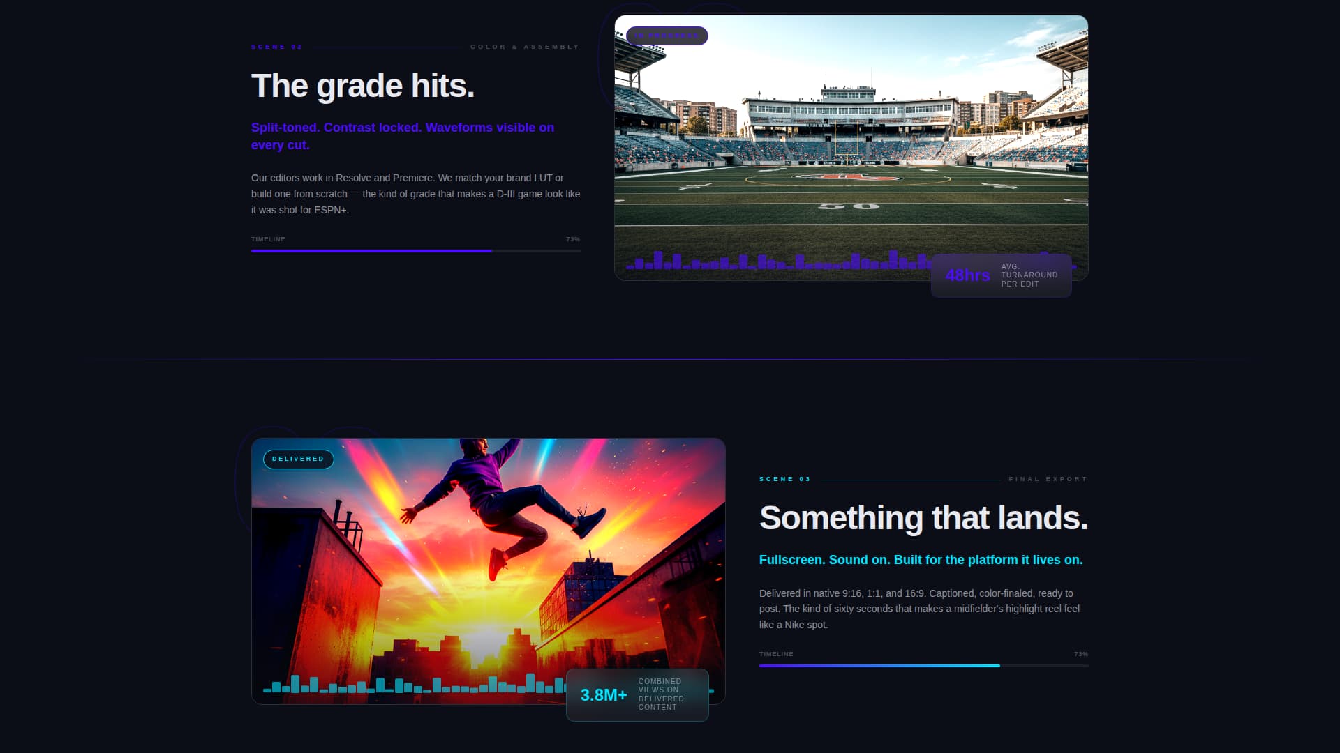 Reel - Cinematic Sports Landing Page Template