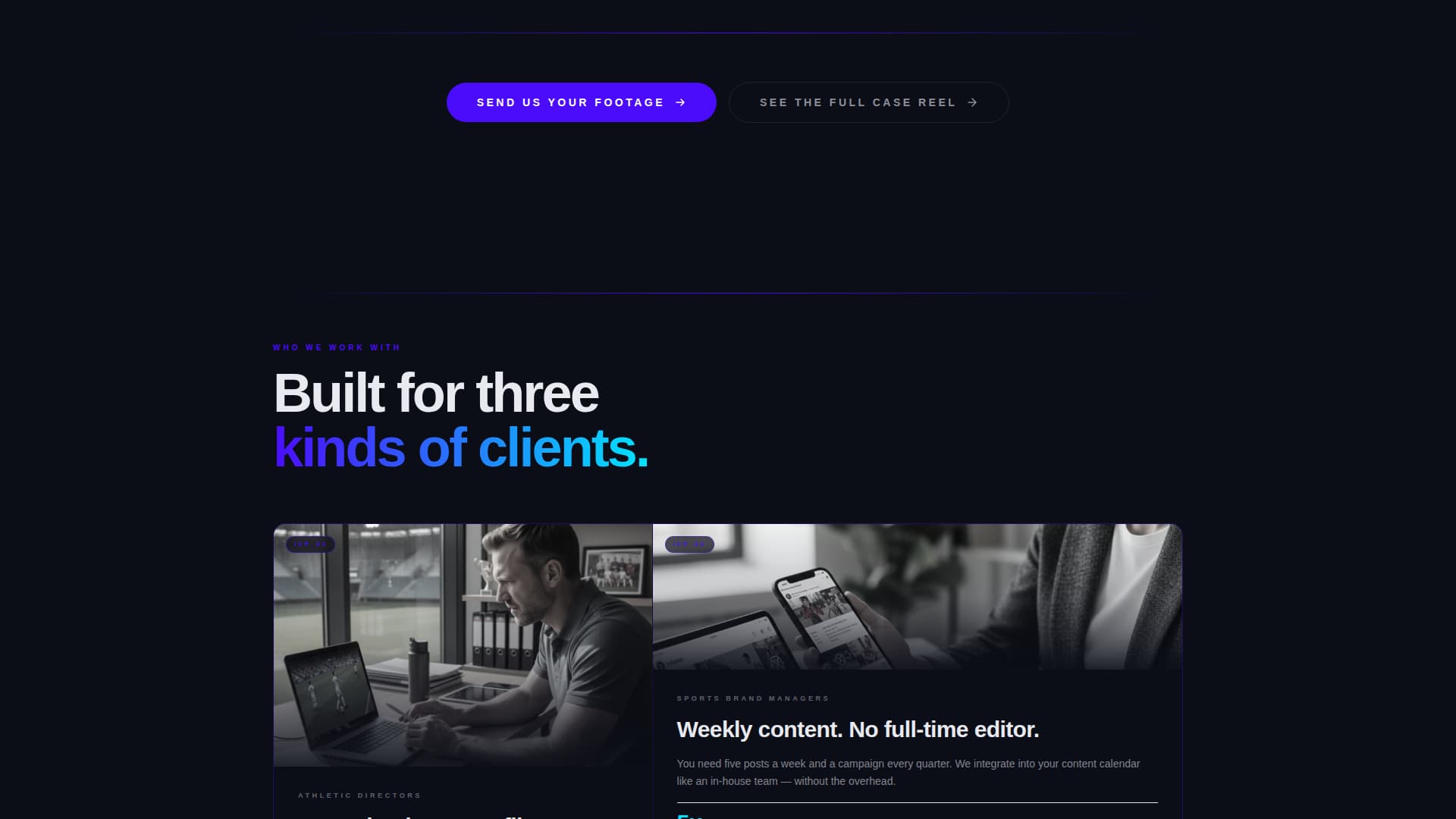Reel - Cinematic Sports Landing Page Template