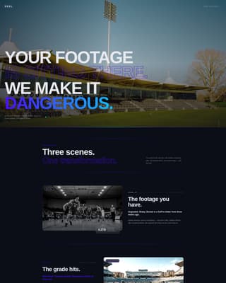 Reel - Cinematic Sports Landing Page Template