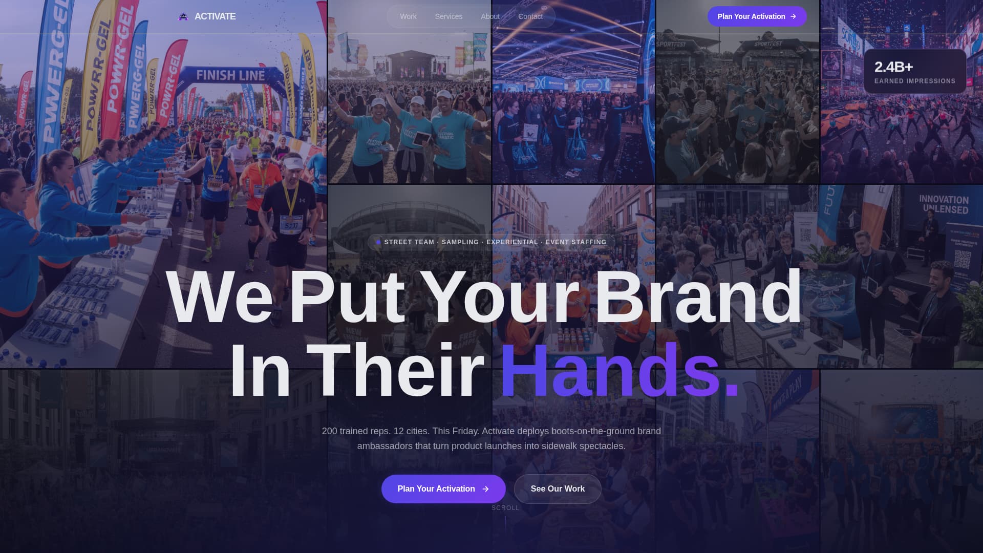 Activate - Electric Streetteam Landing Page Template