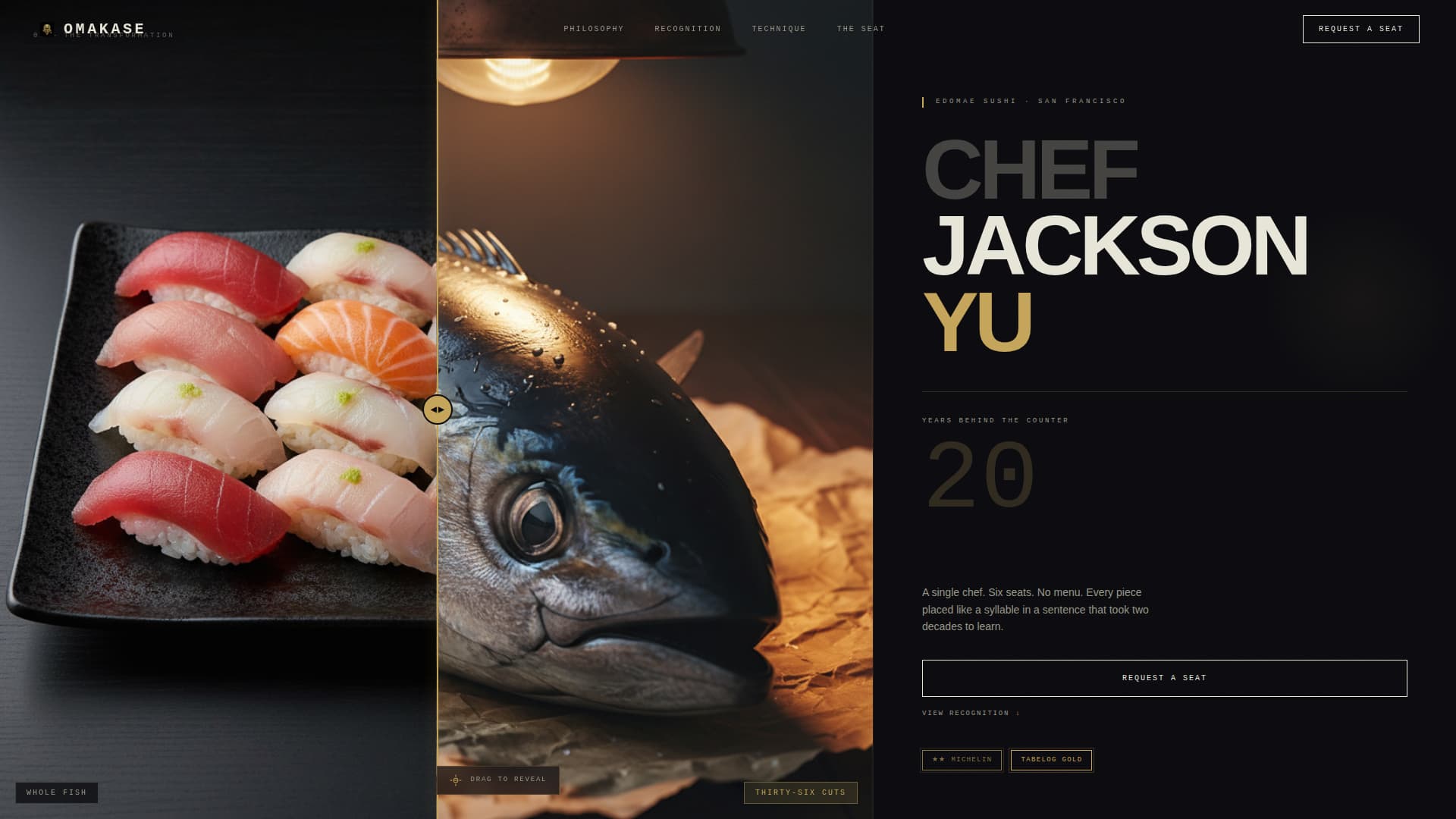Omakase - Prestigious Sushichef Landing Page Template