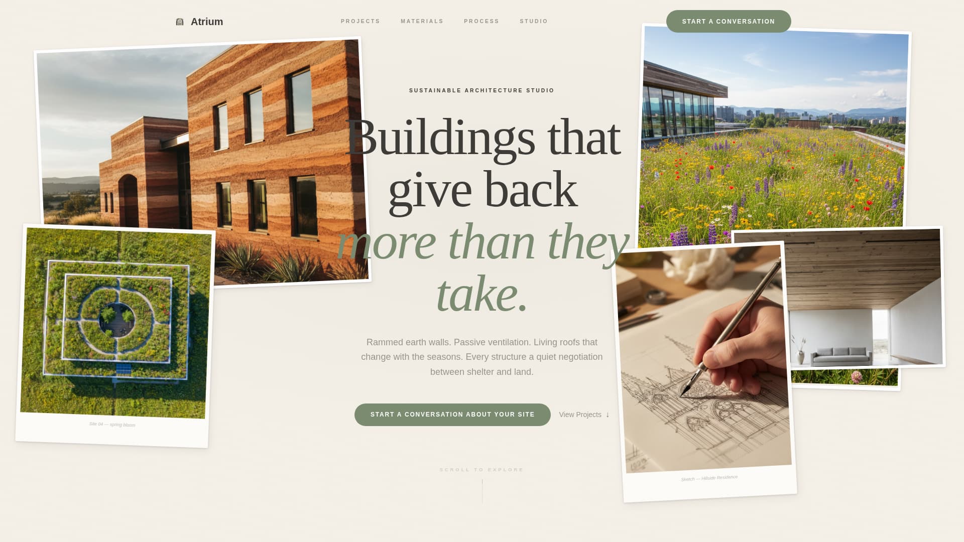 Atrium - Breathtaking Sustainablearchitecture Landing Page Template