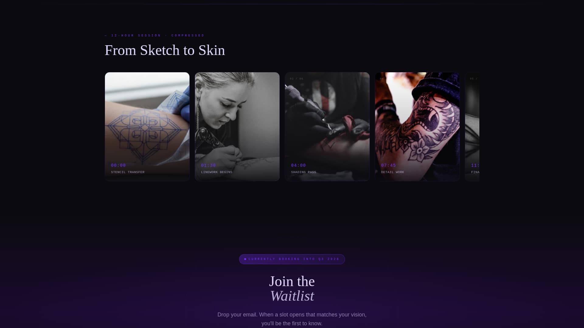 Ink - Electric Tattooartist Landing Page Template