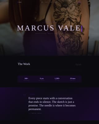 Ink - Electric Tattooartist Landing Page Template