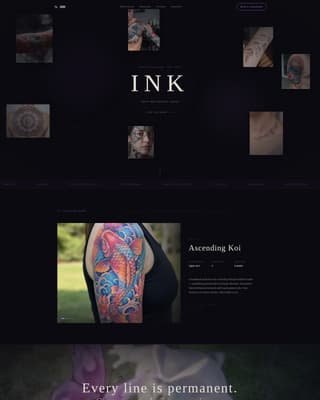 Ink - Immersive Tattooartist Landing Page Template