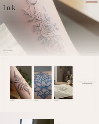 Ink - Elegant Tattoo Landing Page Template