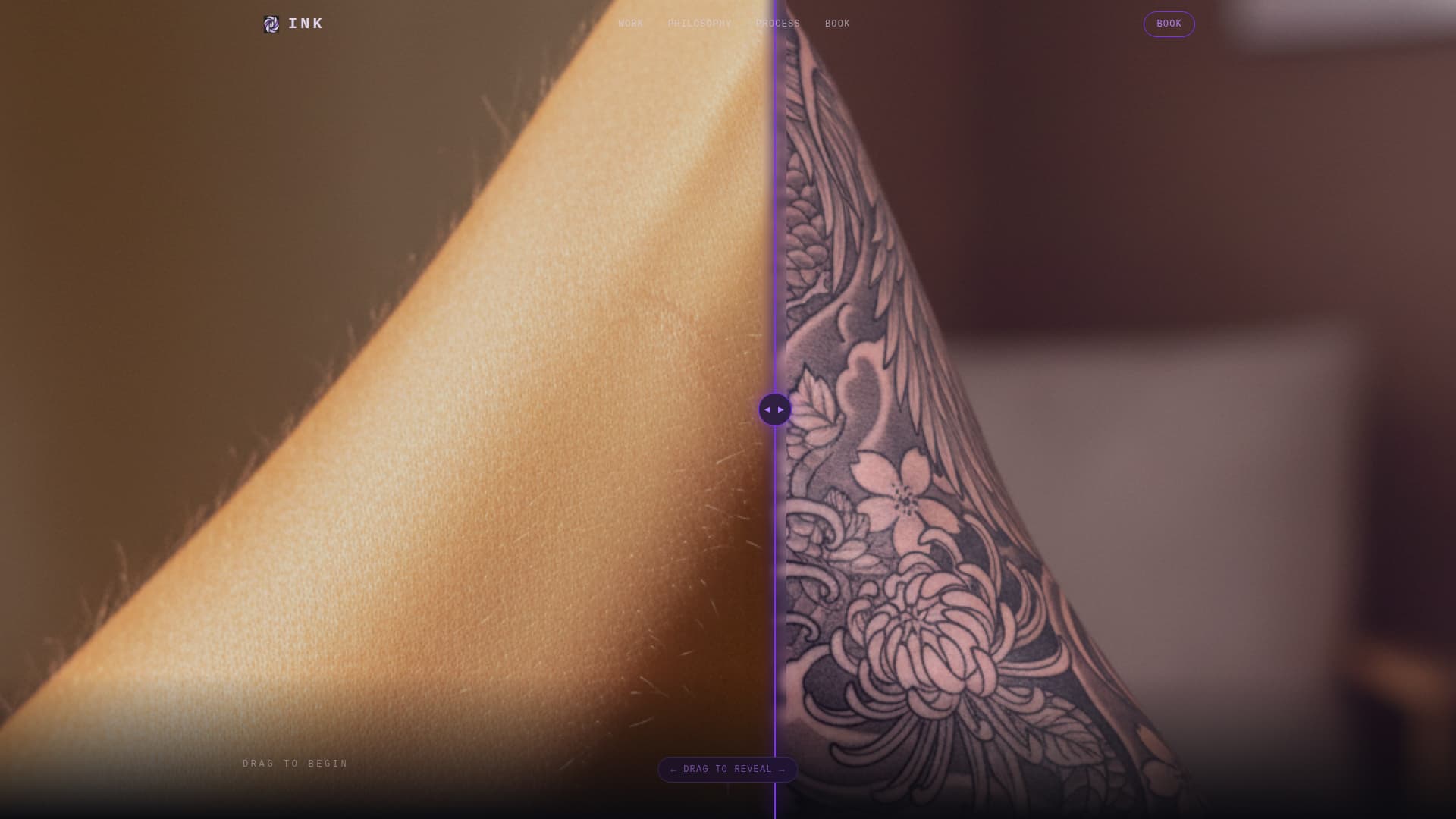 Tattoo Artist Portfolio Booking Website Template