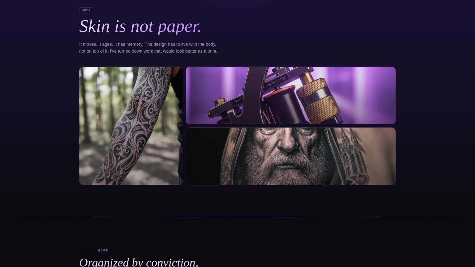 Tattoo Artist Portfolio Booking Website Template