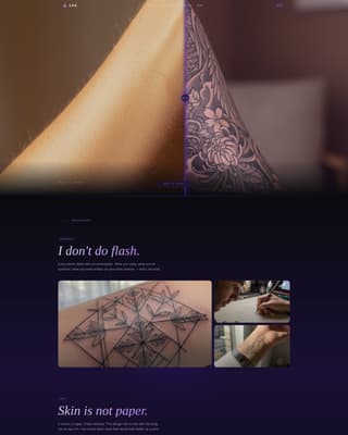 Tattoo Artist Portfolio Booking Website Template