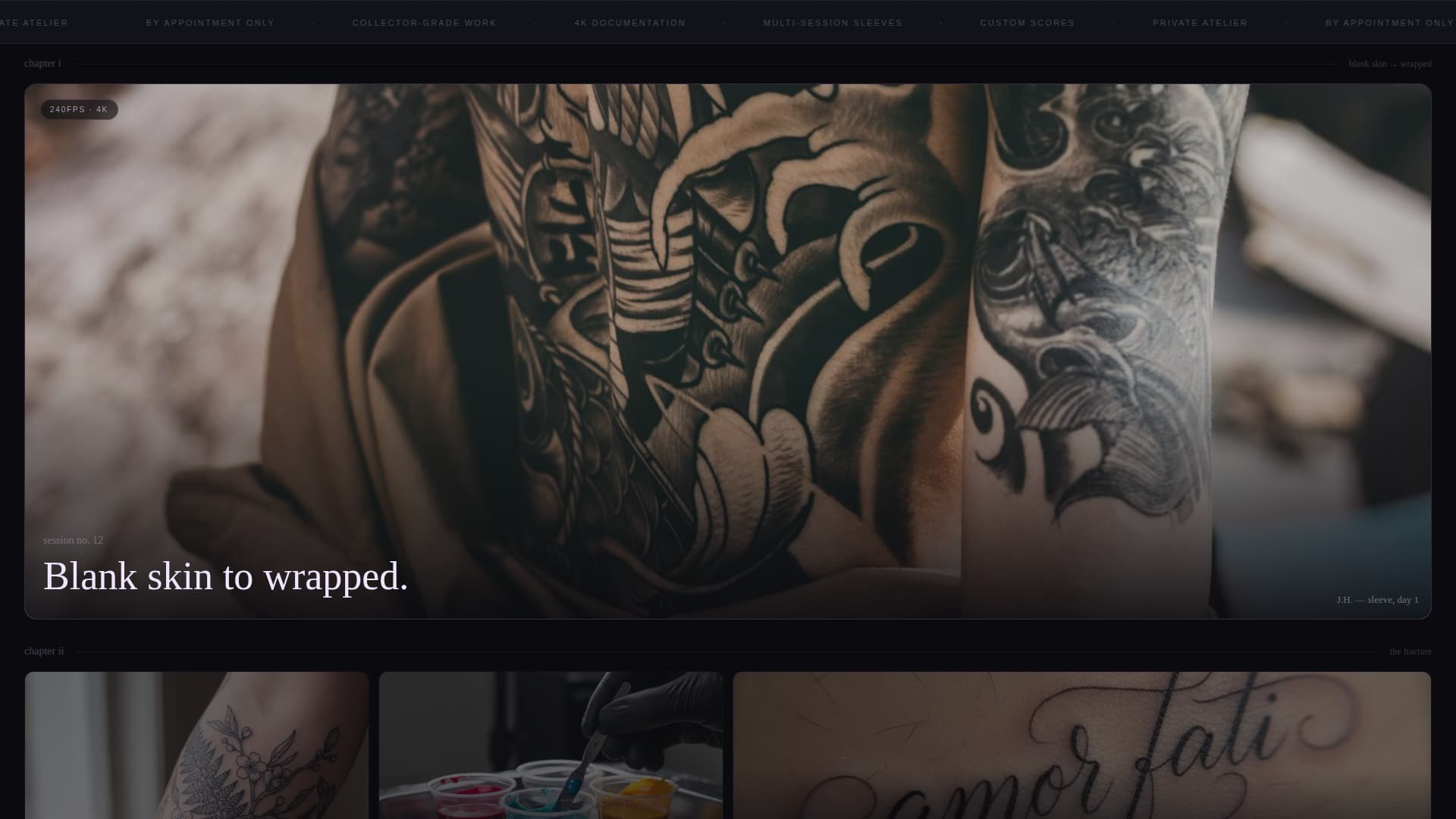 Needle - Cinematic Tattoo Landing Page Template