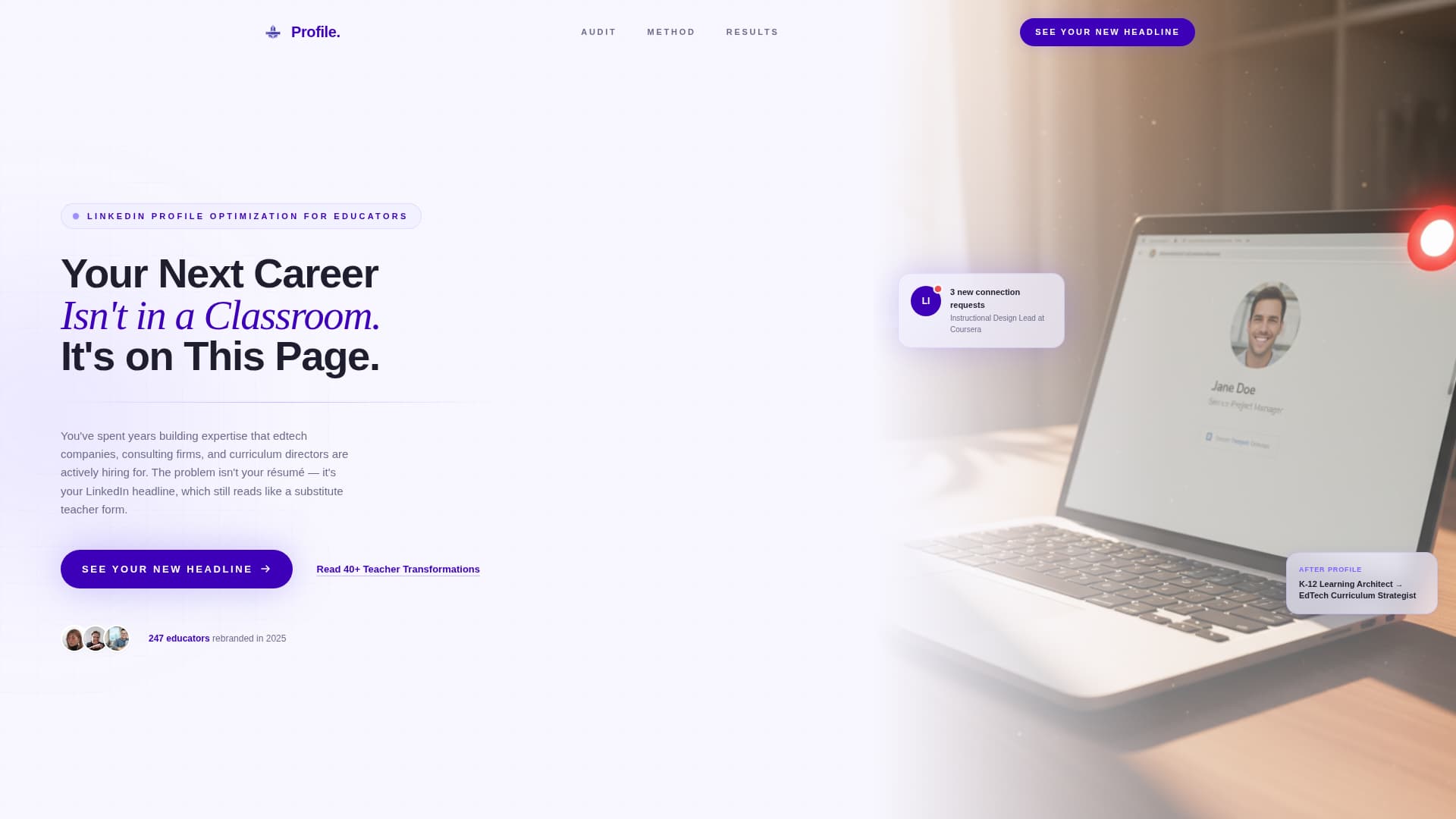 Educator - Polished Linkedin Landing Page Template