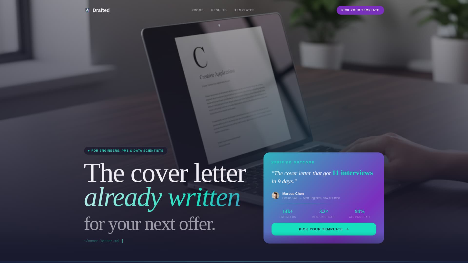 Drafted - Powerful Techprofessional Landing Page Template
