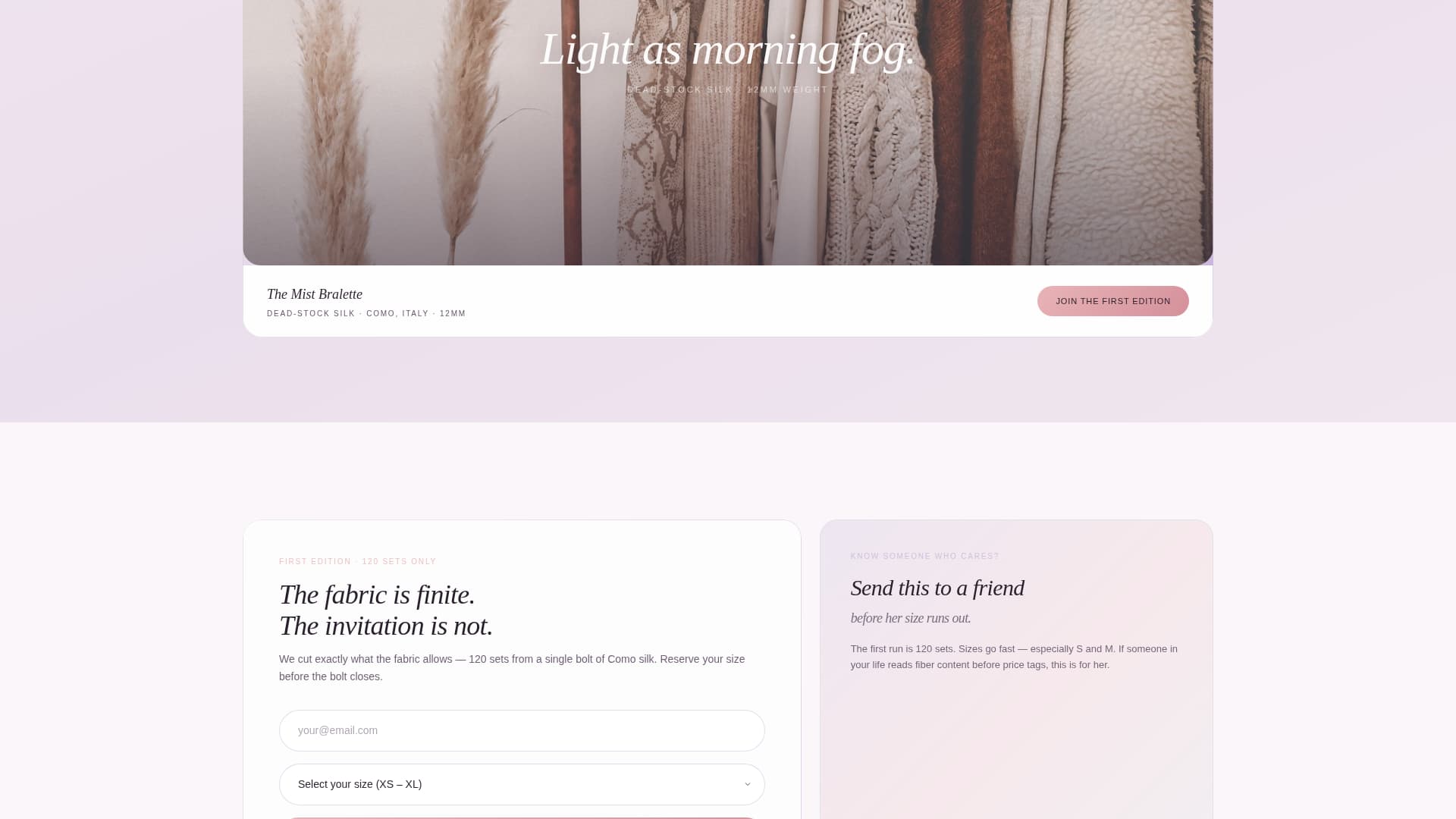 Lingerie & Intimate Wear Pre-Launch Website Template